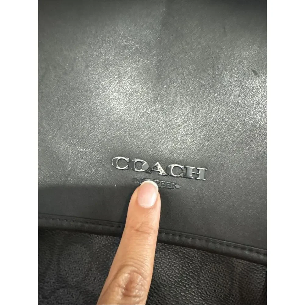 COACH Racer Messenger Bag In Signature Canvas & Leather CT716 Charcoal/Black